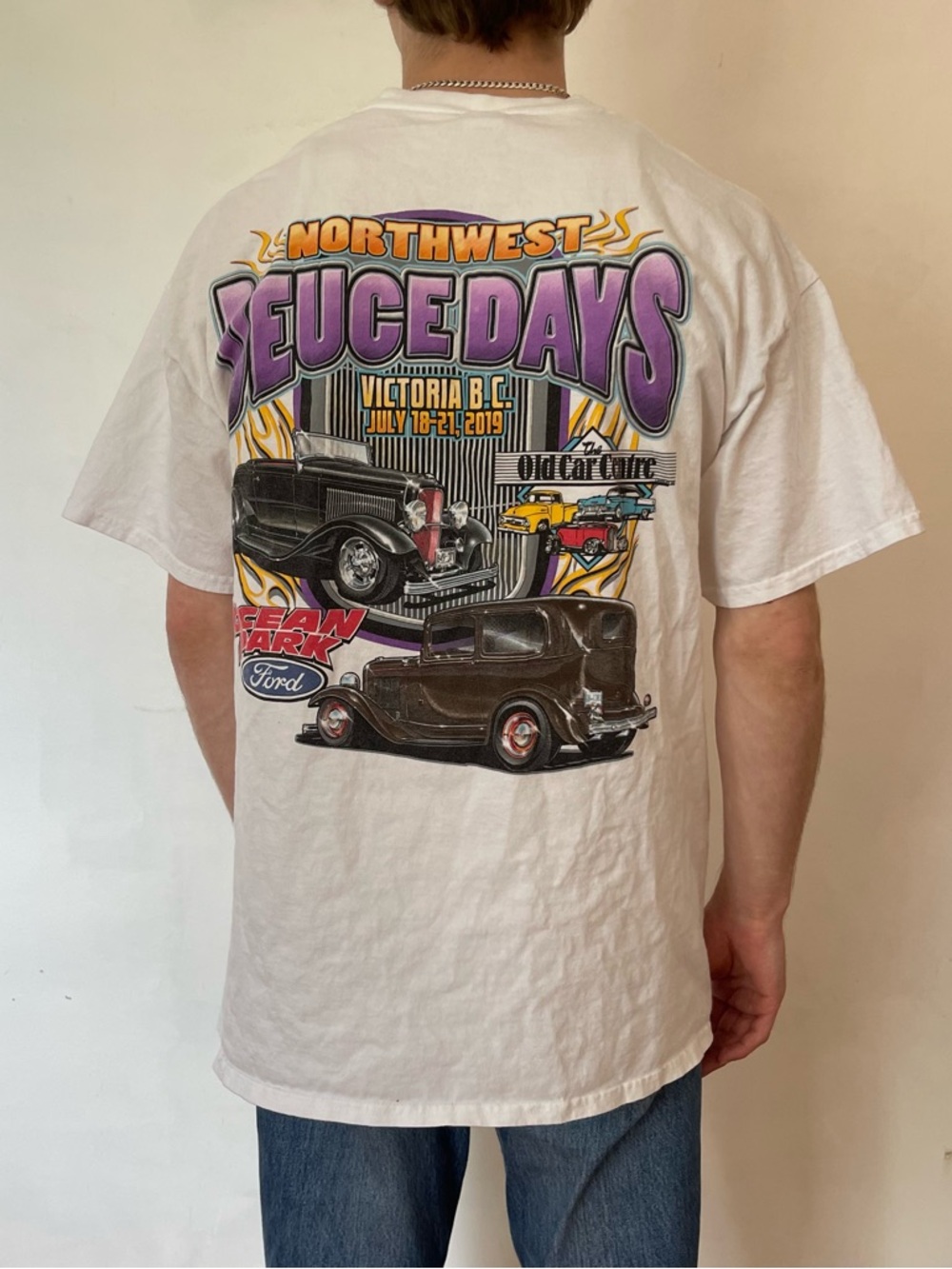 Deuce Days Graphic Tee - White with Purple Car